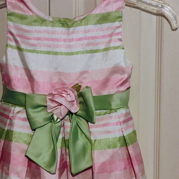 Youngland Pink and Green Pleated Halter Sundress - Picture 7 of 15